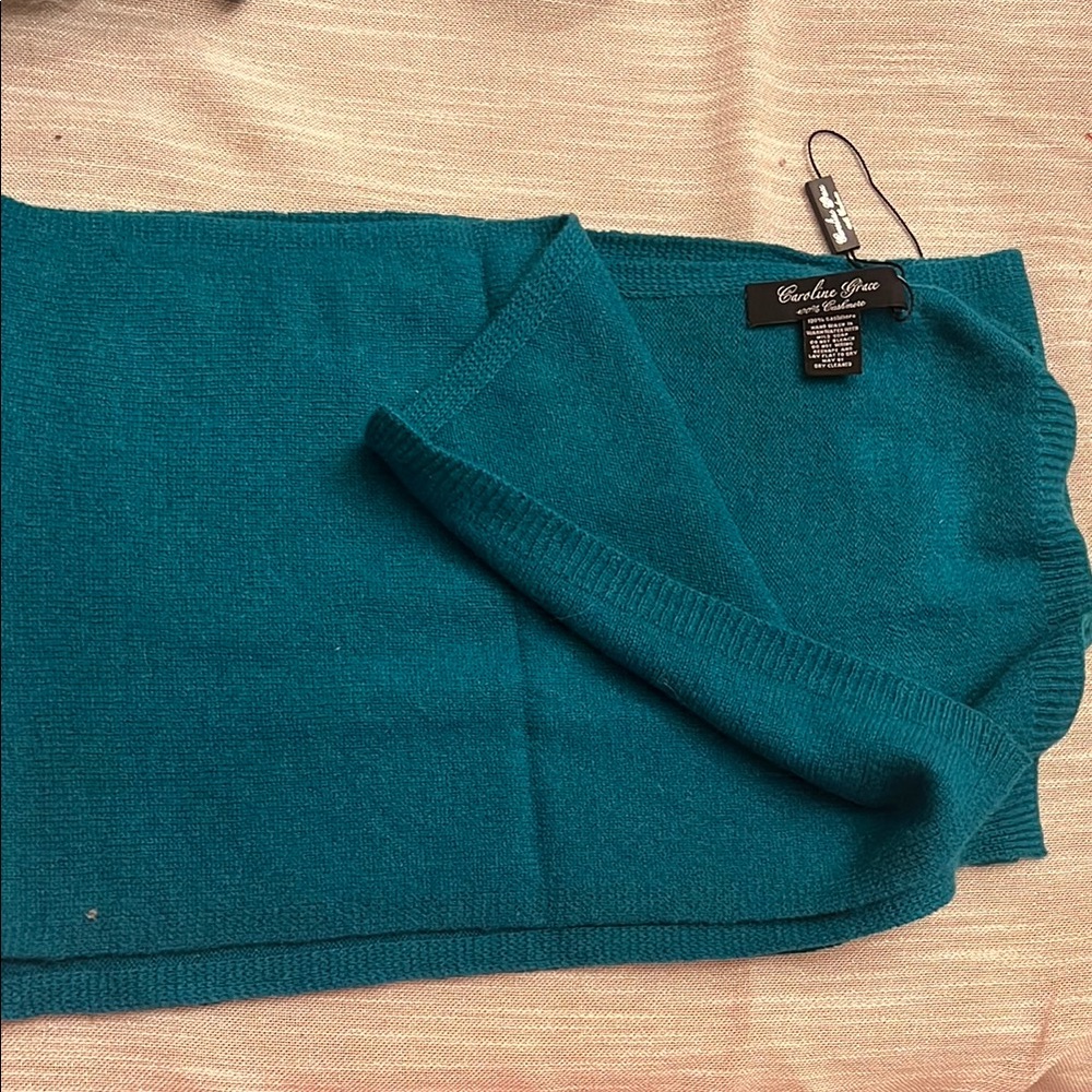 Caroline Grace Teal Cashmere Scarf